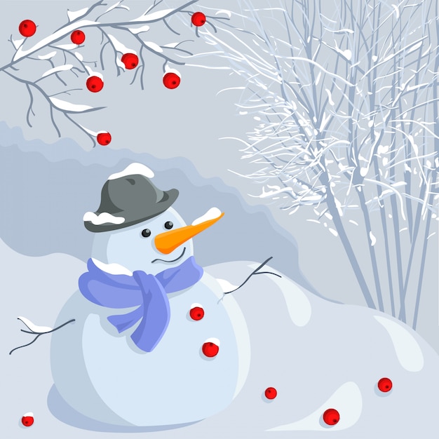 Christmas winter snowman