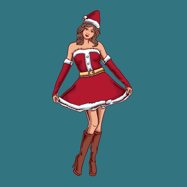 Christmas Woman Vector