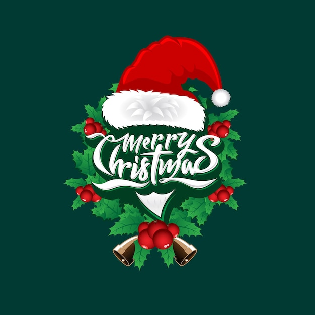 Christmas wordmark Santa face concept