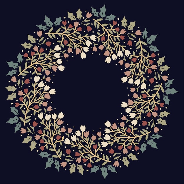 Vector christmas wreath design vector.