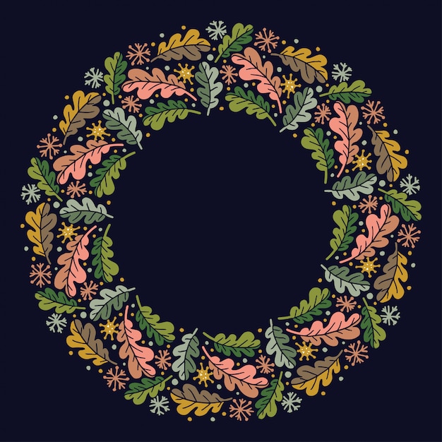 Christmas Wreath Design Vector.