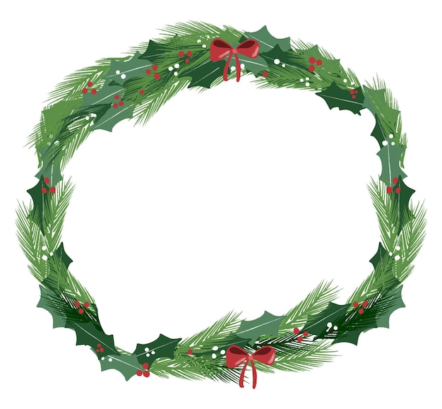 Christmas wreath frame - illustration