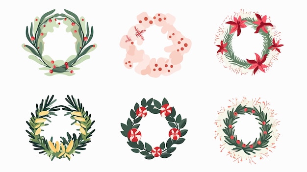 Christmas Wreath Icon Isolated on White Background