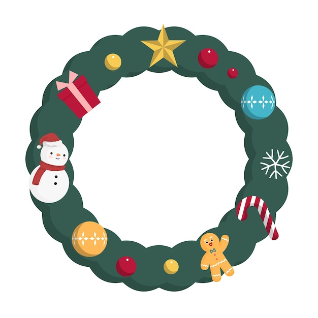 Christmas wreath illustration.