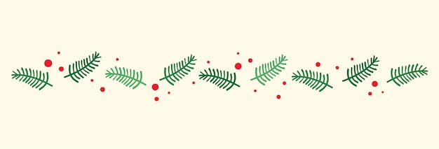 Christmas wreath leafs banner