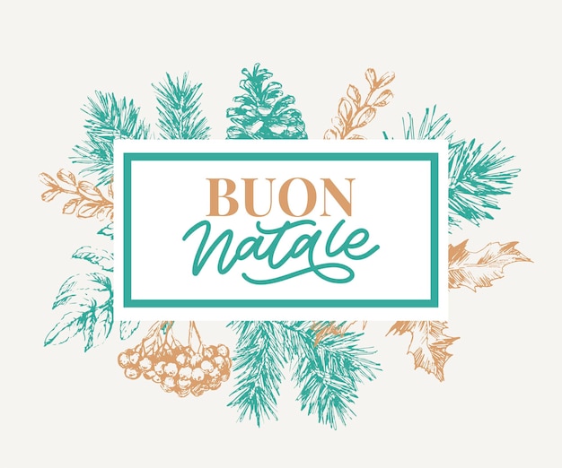 Christmasbuon natale greeting cardhandwriting lettering in italianholiday letteringnew year template