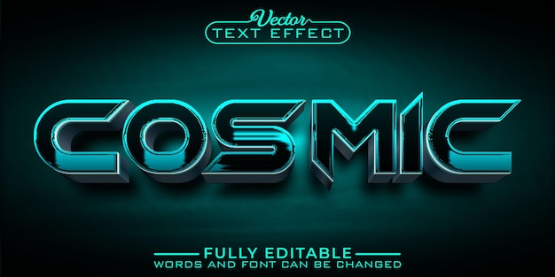 Chrome Blue Cosmic Editable Text Effect Template