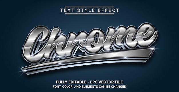 Chrome Text Style Effect Editable Graphic Text Template