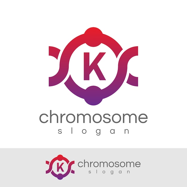 chromosome initial Letter K Logo design