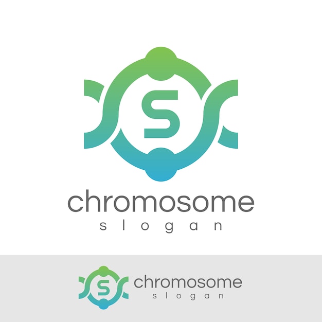 chromosome initial Letter S Logo design