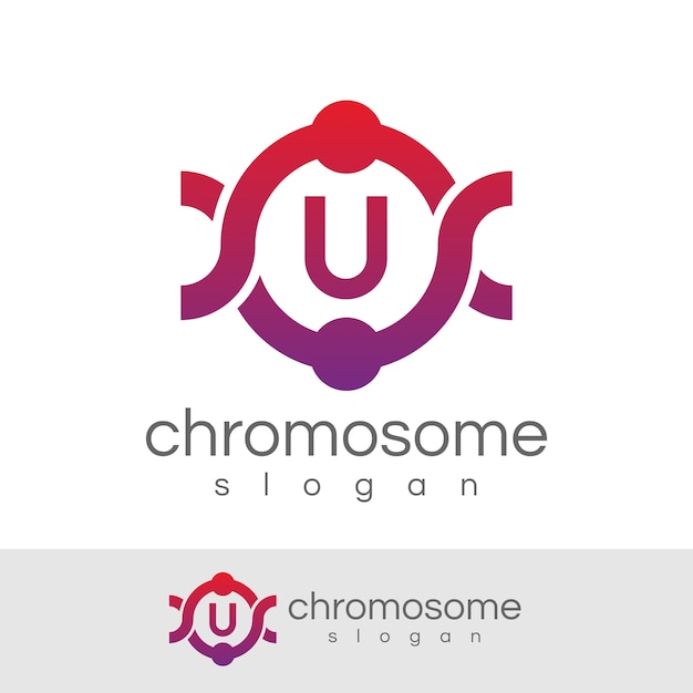 chromosome initial Letter U Logo design