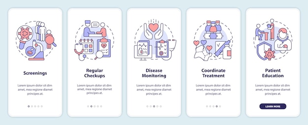 Chronic disease management approach onboarding mobile app screen