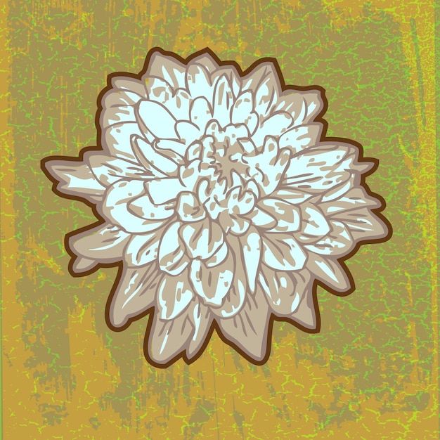 chrysanthemum flower in the style of pop art, modern, graphics, texture