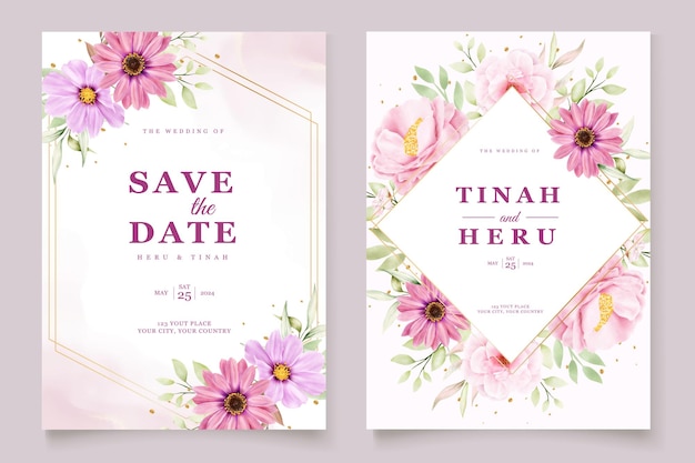 CHRYSANTHEMUM WEDDING invitation card set