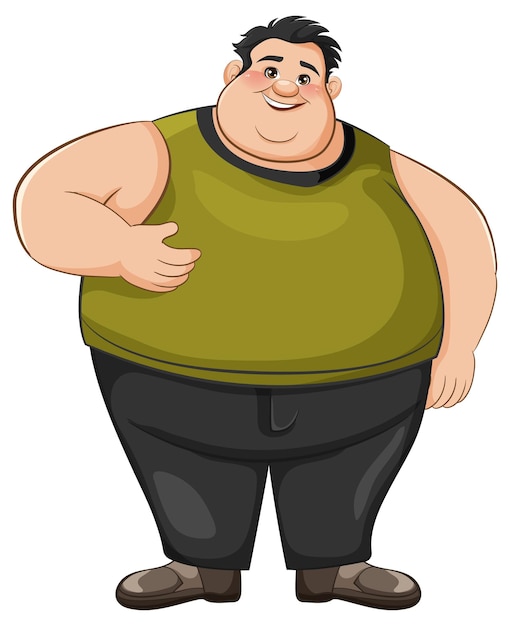 Chubby Cartoon Character in Tank Top