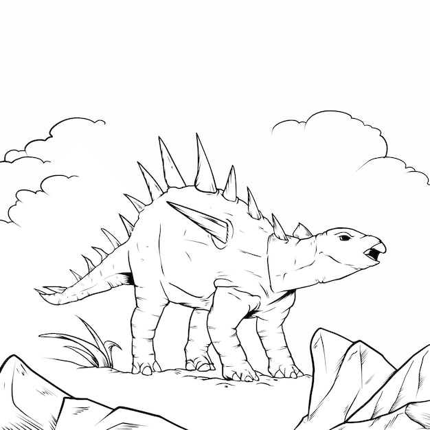 Chungkingosaurus dinosaur illustration for children's color book