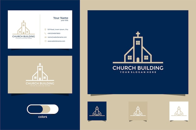 church building logo design and business card