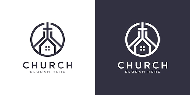 Church christian logo design vector