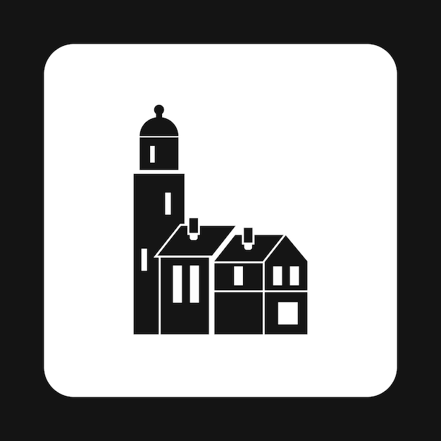 Church icon in simple style on a white background