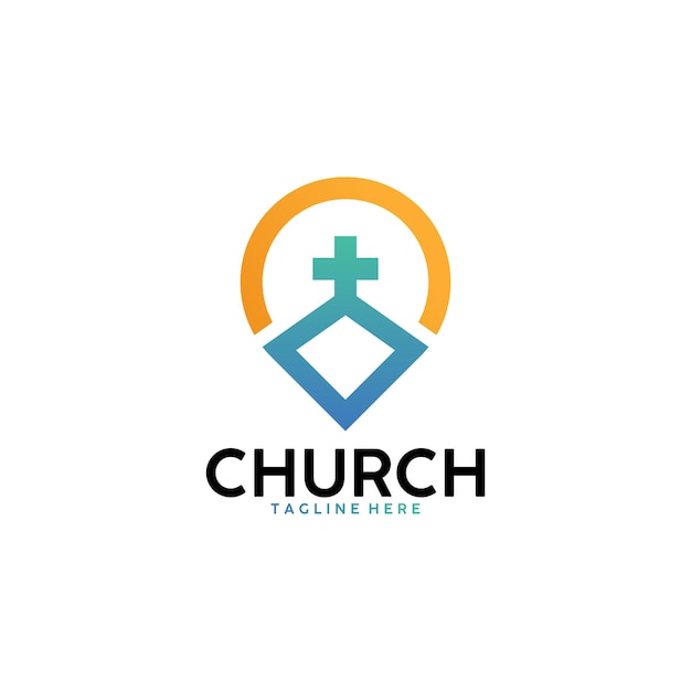 Church location logo icon vector isolated