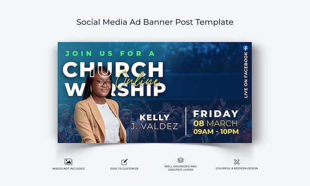 Church Speech social media facebook ad banner post template premium vector