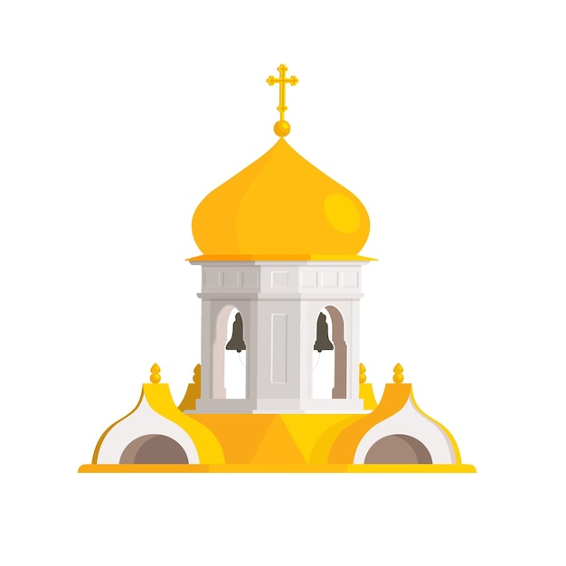 Church Vector illustration of a building with a dome