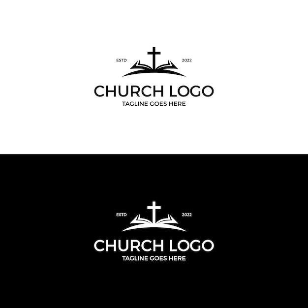 Church with book logo design inspiration