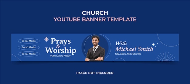 Church youtube cover banner design template