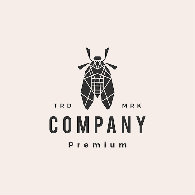 Cicada hipster vintage logo template