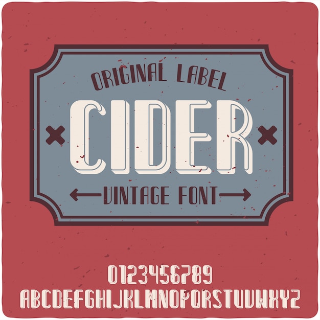 Cider label typeface