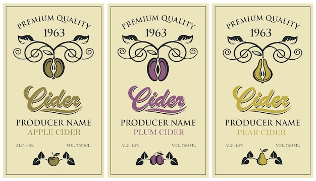 cider labels set