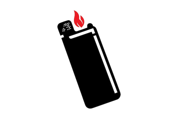 Vector cigarette gas lighter vector silhouette icon