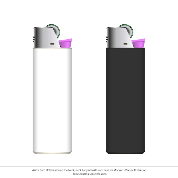 Cigarette Lighter Mockup Vector Illustration for Presentation and Design Mockups