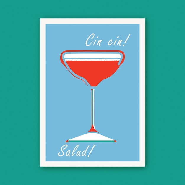 Cin Cin! Salut! Drink Retro Poster Print