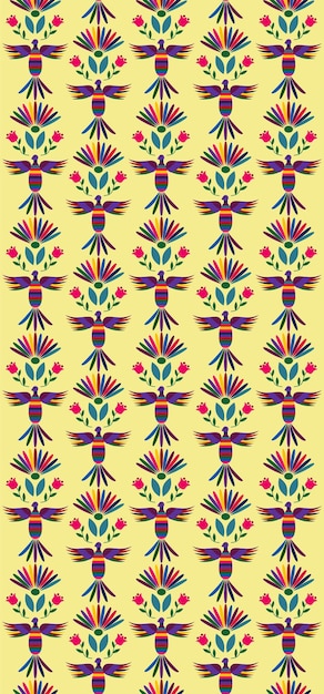 Cinco de mayo Festive seamless pattern with birds and flowers Endless textures for your design