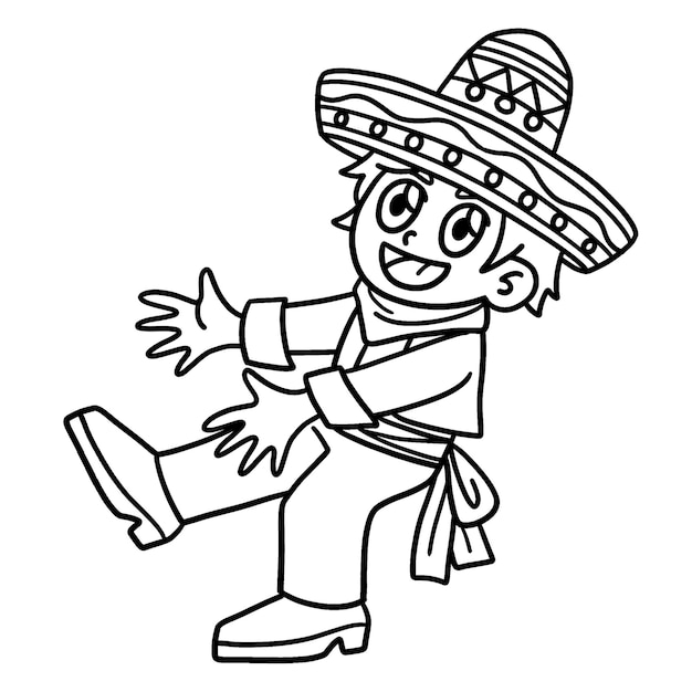 Cinco de Mayo Mexican Boy Dancing Isolated