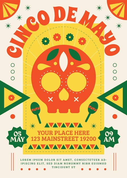 Vector cinco de mayo party flyer