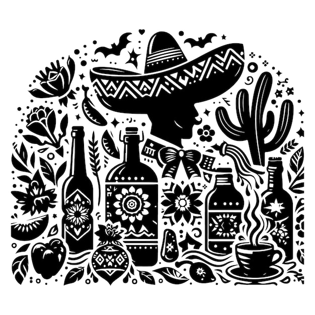 Cinco De Mayo silhouette vector