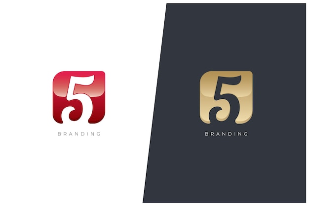 Cinco Five Number Vector Logo Concept Design