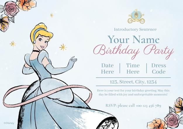 Cinderella Birthday Invitation