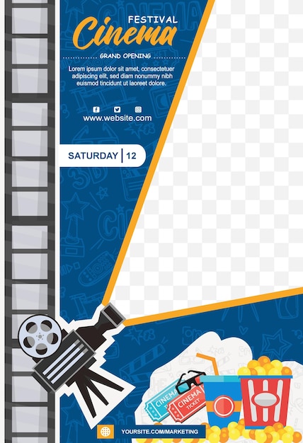 Cinema banner and poster template media post