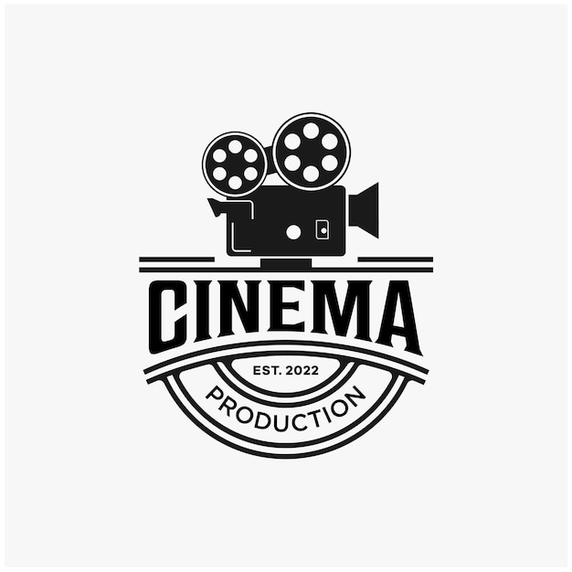 Cinema camera roll film logo design template