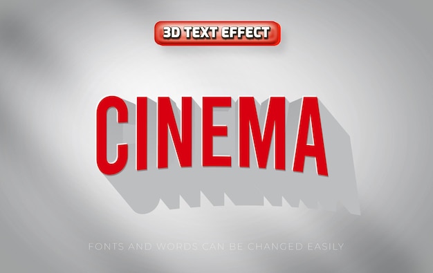 Cinema chill 3d editable text effect style