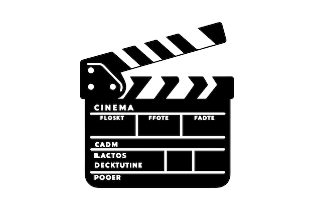 Cinema Clapperboard Opened Movie Film Clap Board Icon Set vector silhouette