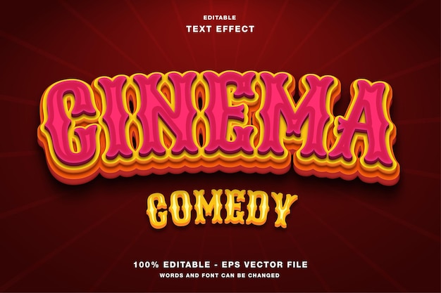 Cinema Comedy show 3d editable text effect