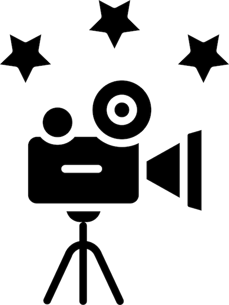 Cinema Direction solid and glyph vector illustration