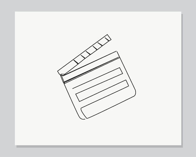 Cinema elements continuous one line illustration