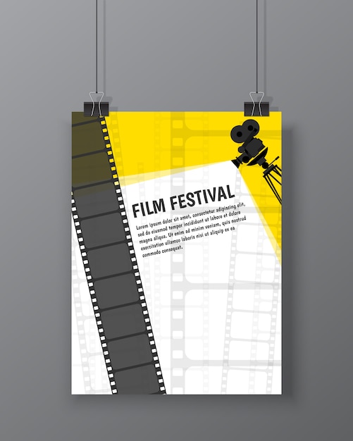 Vector cinema festival poster or flyer template