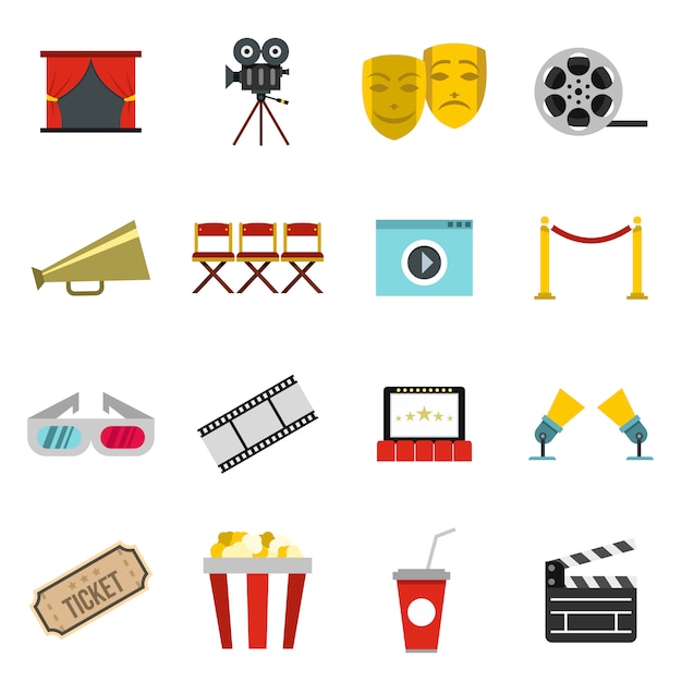 Cinema icons set