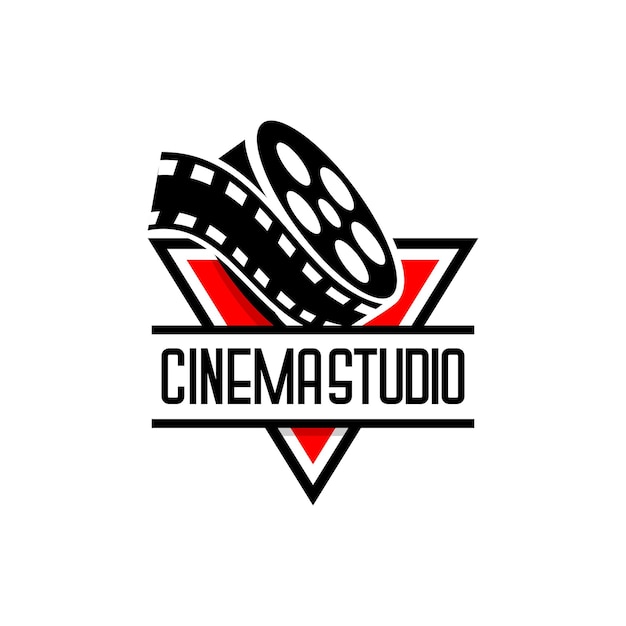 Vector cinema logo vector, roll film vector on white background